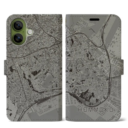 【本牧（神奈川県）】地図柄iPhoneケース（手帳タイプ）