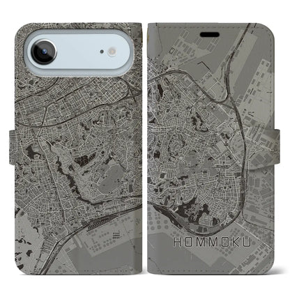 【本牧（神奈川県）】地図柄iPhoneケース（手帳タイプ）