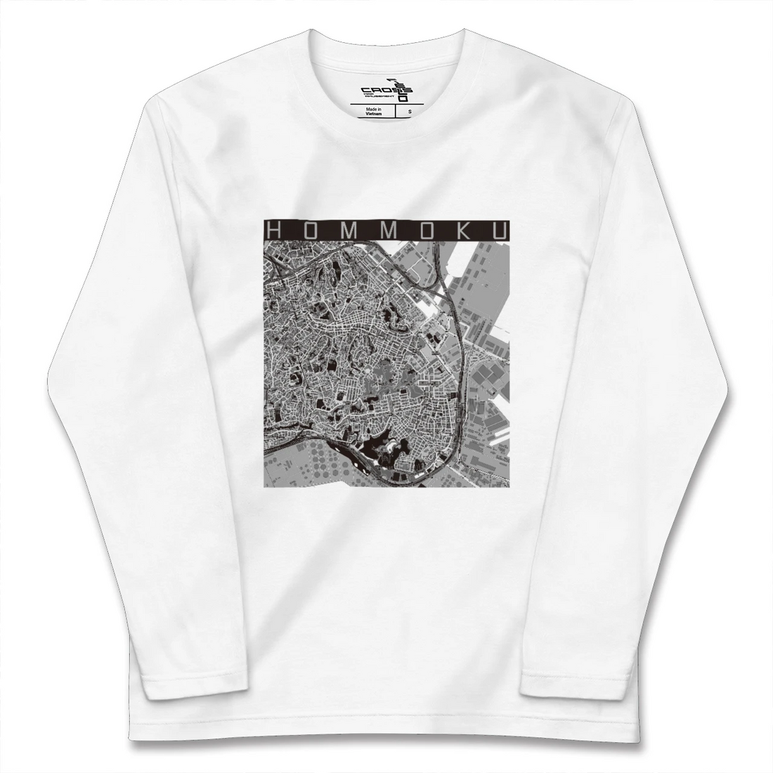 【本牧(神奈川県)】地図柄ロングスリーブTシャツ