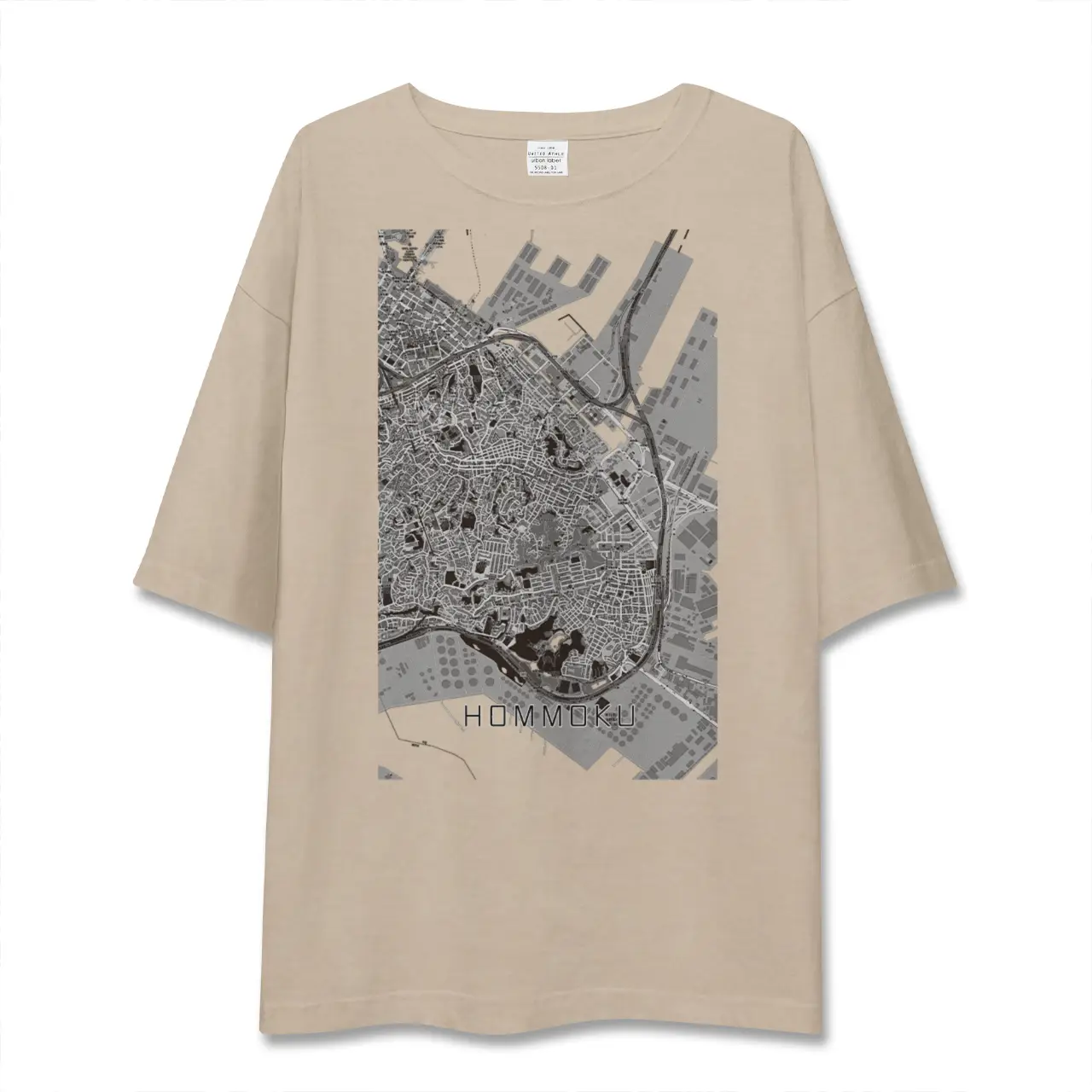 【本牧（神奈川県）】地図柄ビッグシルエットTシャツ