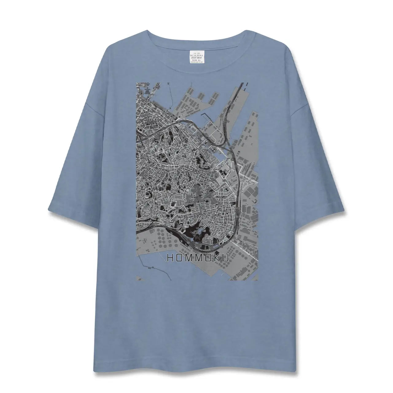 【本牧（神奈川県）】地図柄ビッグシルエットTシャツ