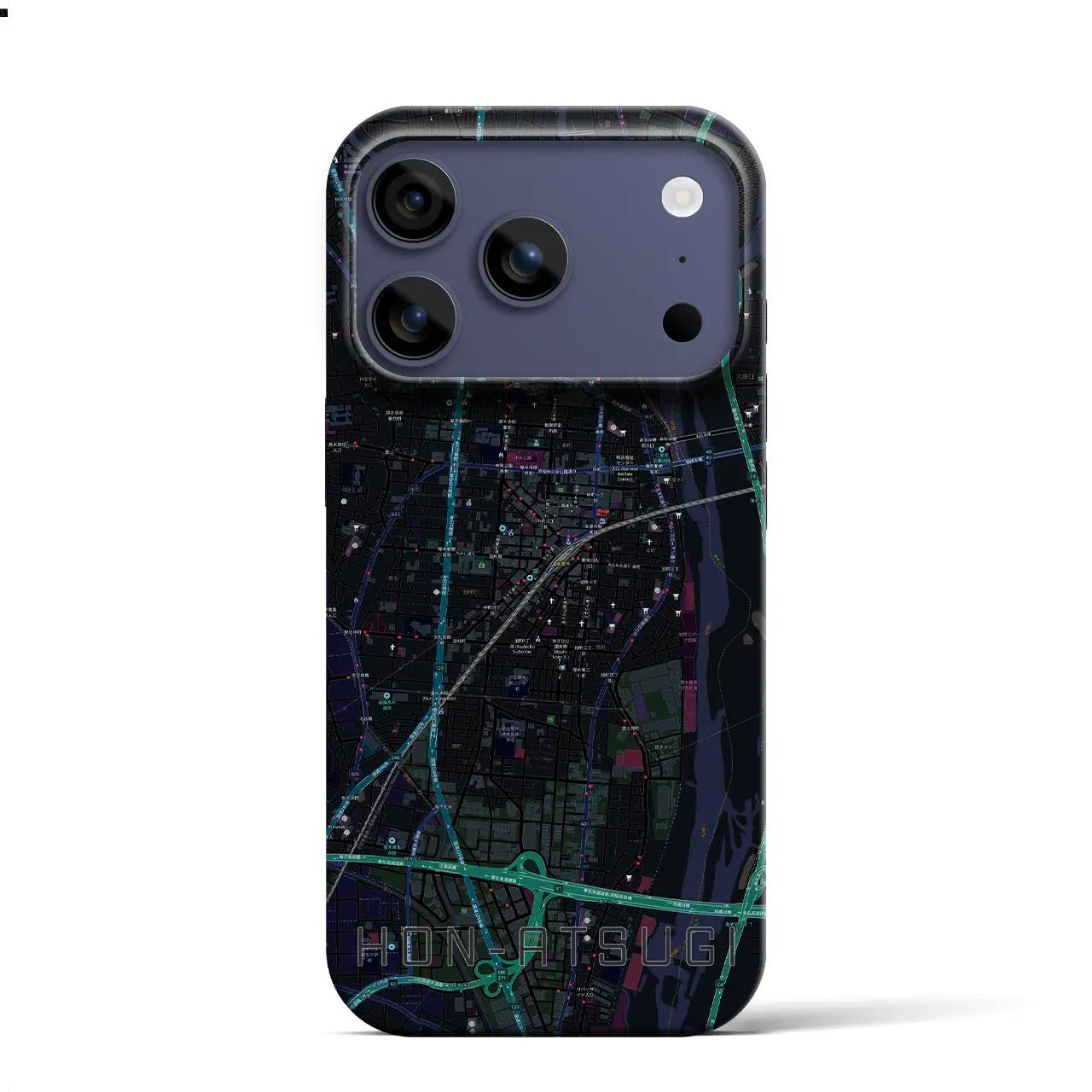 【本厚木（神奈川県）】地図柄iPhoneケース（バックカバータイプ）