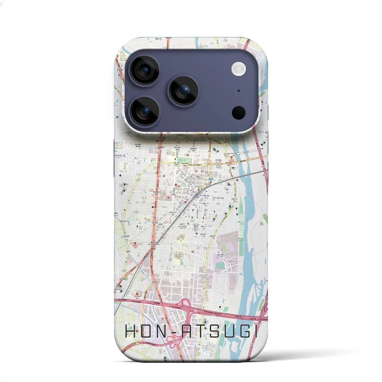 【本厚木（神奈川県）】地図柄iPhoneケース（バックカバータイプ）