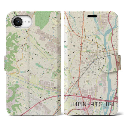 【本厚木（神奈川県）】地図柄iPhoneケース（手帳タイプ）