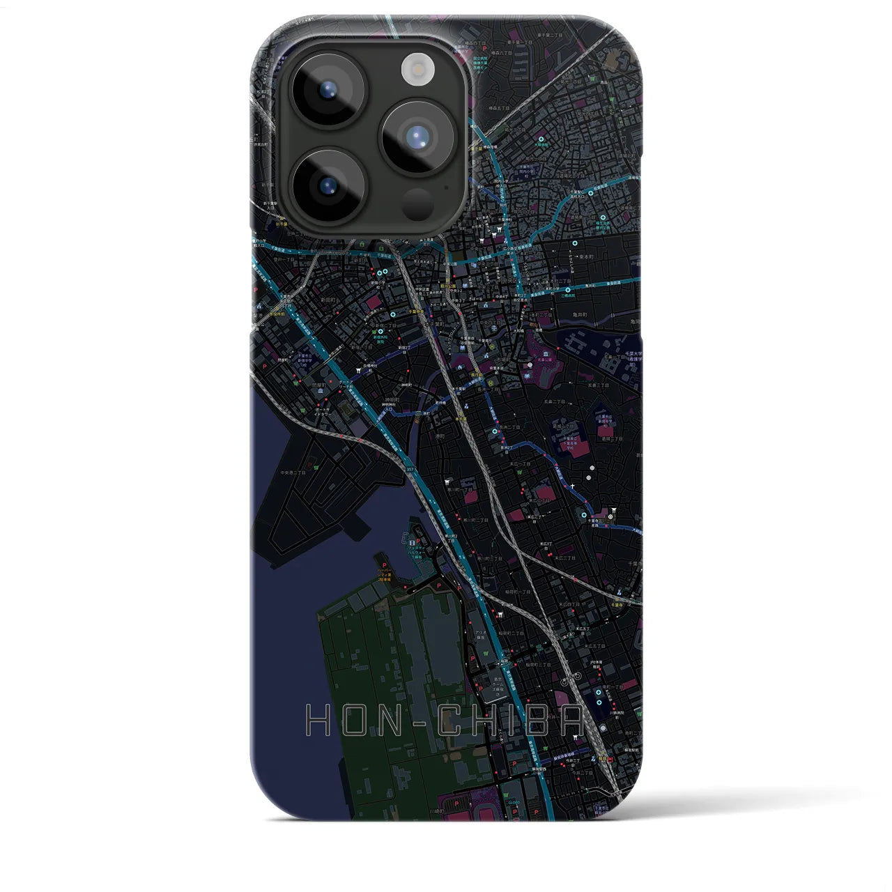 【本千葉（千葉県）】地図柄iPhoneケース（バックカバータイプ）