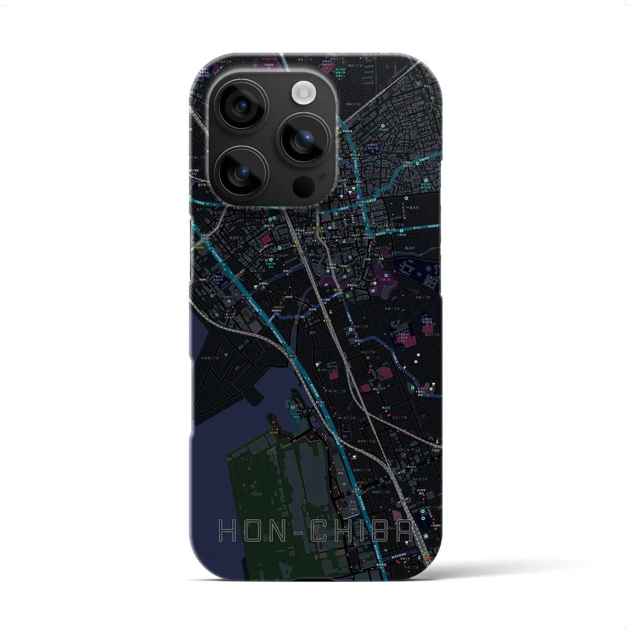 【本千葉（千葉県）】地図柄iPhoneケース（バックカバータイプ）