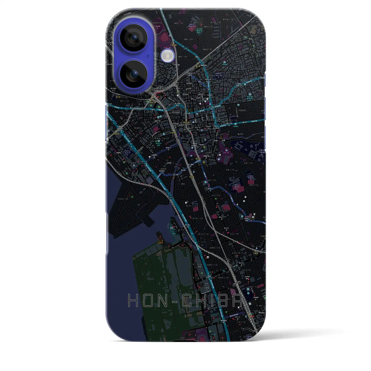 【本千葉（千葉県）】地図柄iPhoneケース（バックカバータイプ）