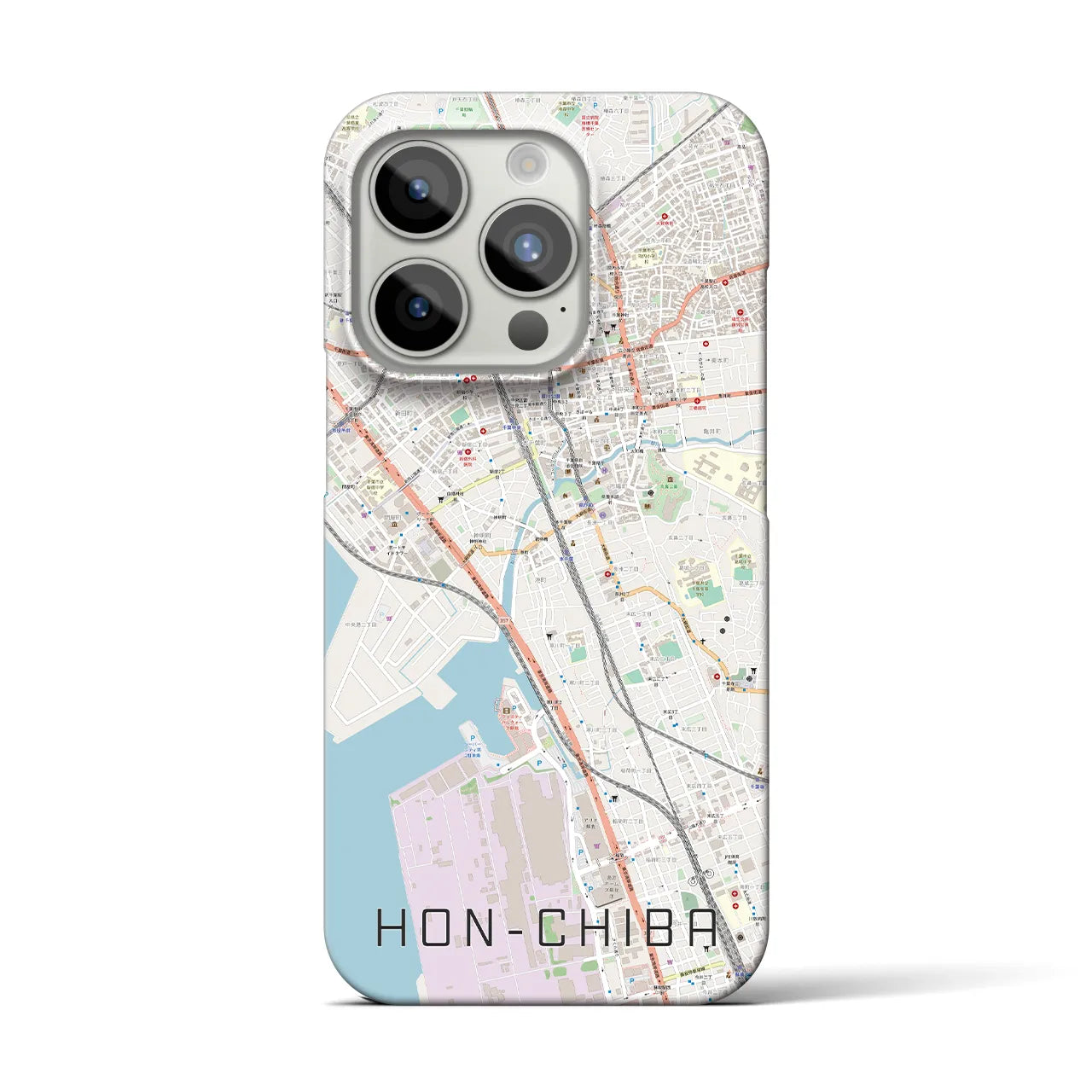 【本千葉（千葉県）】地図柄iPhoneケース（バックカバータイプ）