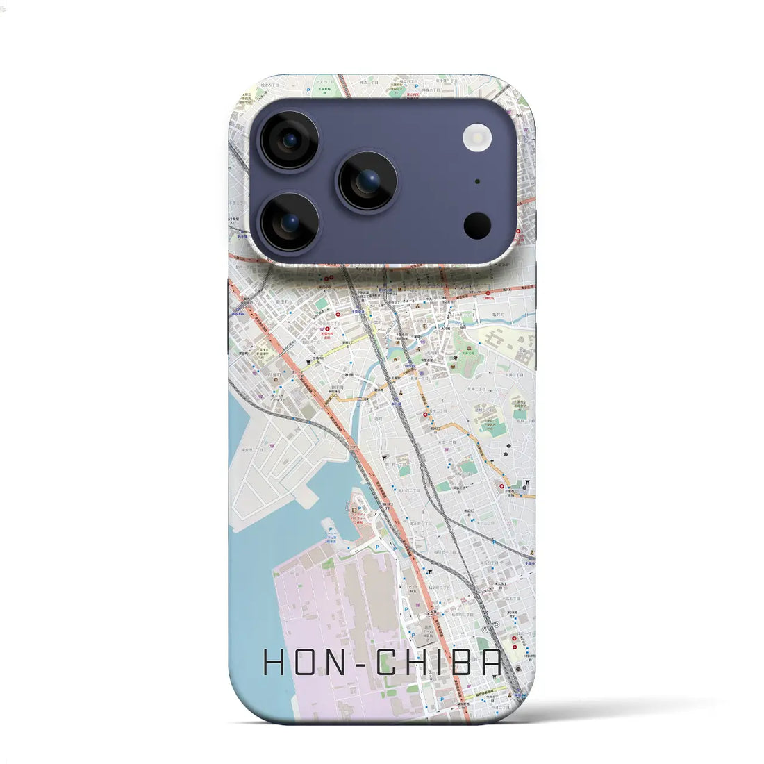 【本千葉(千葉県)】地図柄iPhoneケース(バックカバータイプ)ブラック・iPhone 17 Pro Max 用