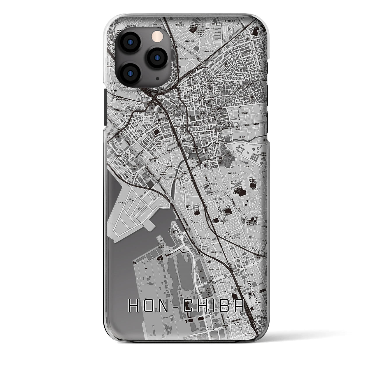 【本千葉（千葉県）】地図柄iPhoneケース（クリアタイプ）