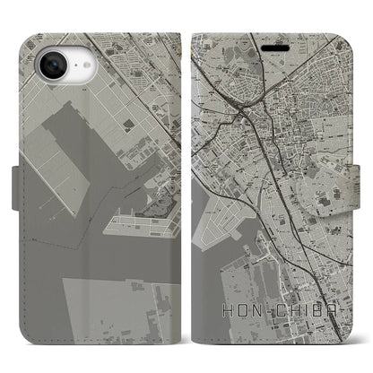 【本千葉（千葉県）】地図柄iPhoneケース（手帳タイプ）