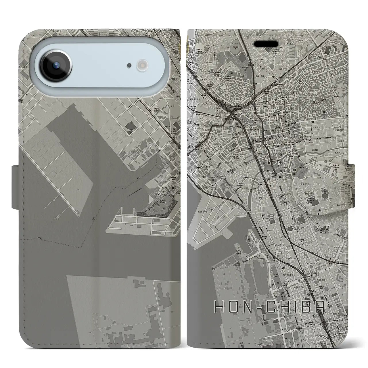 【本千葉（千葉県）】地図柄iPhoneケース（手帳タイプ）