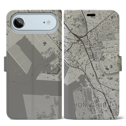 【本千葉（千葉県）】地図柄iPhoneケース（手帳タイプ）