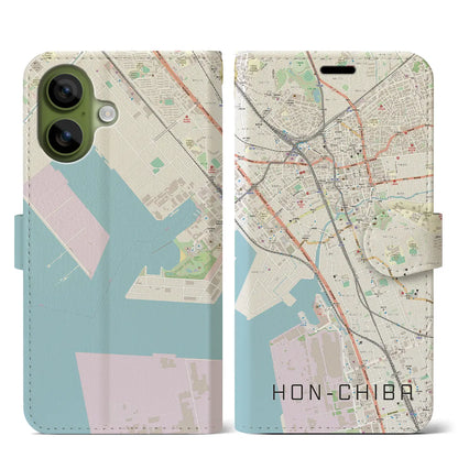 【本千葉（千葉県）】地図柄iPhoneケース（手帳タイプ）