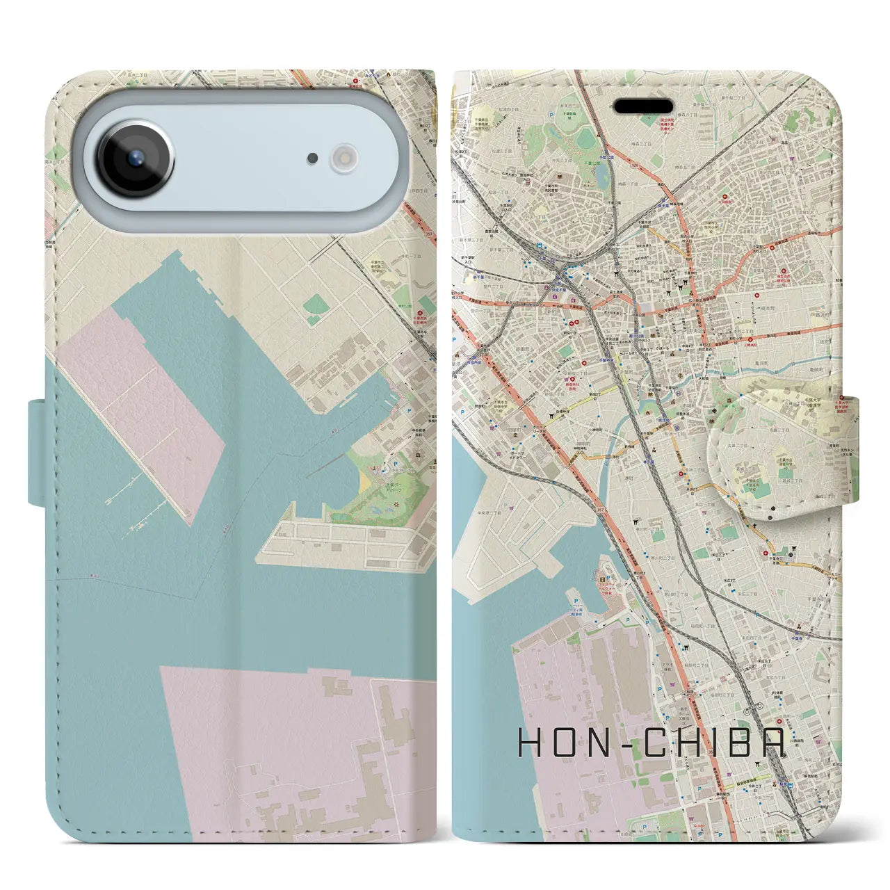 【本千葉（千葉県）】地図柄iPhoneケース（手帳タイプ）