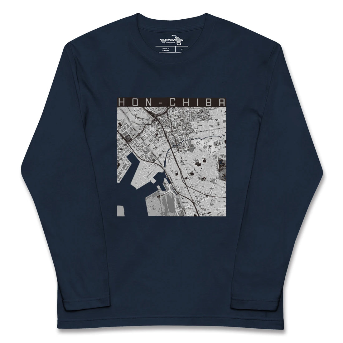 【本千葉（千葉県）】地図柄ロングスリーブTシャツ