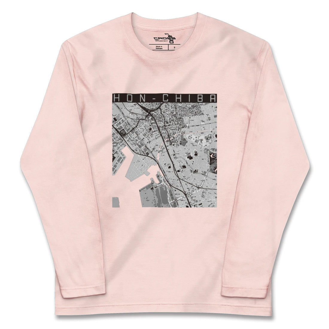 【本千葉（千葉県）】地図柄ロングスリーブTシャツ