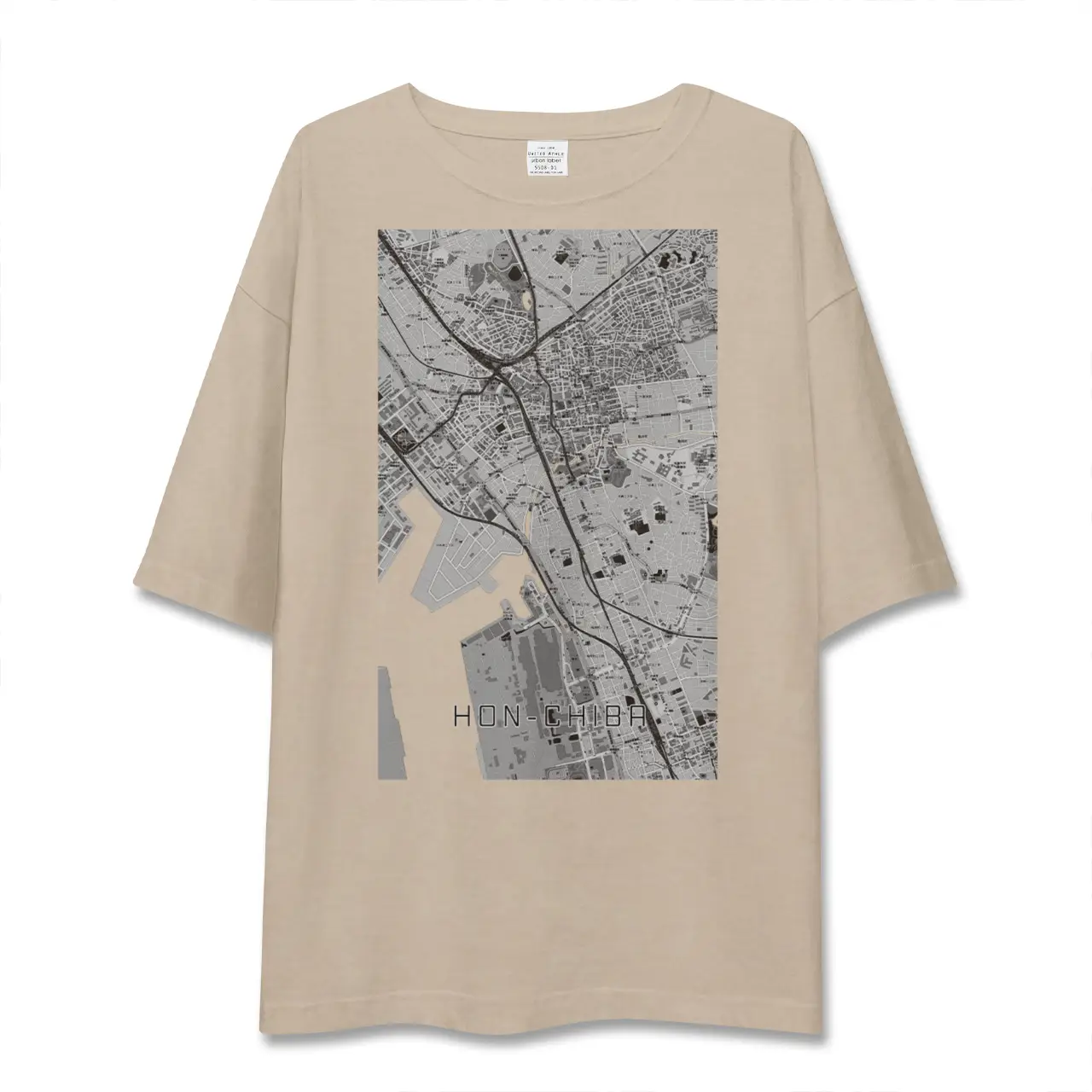 【本千葉（千葉県）】地図柄ビッグシルエットTシャツ
