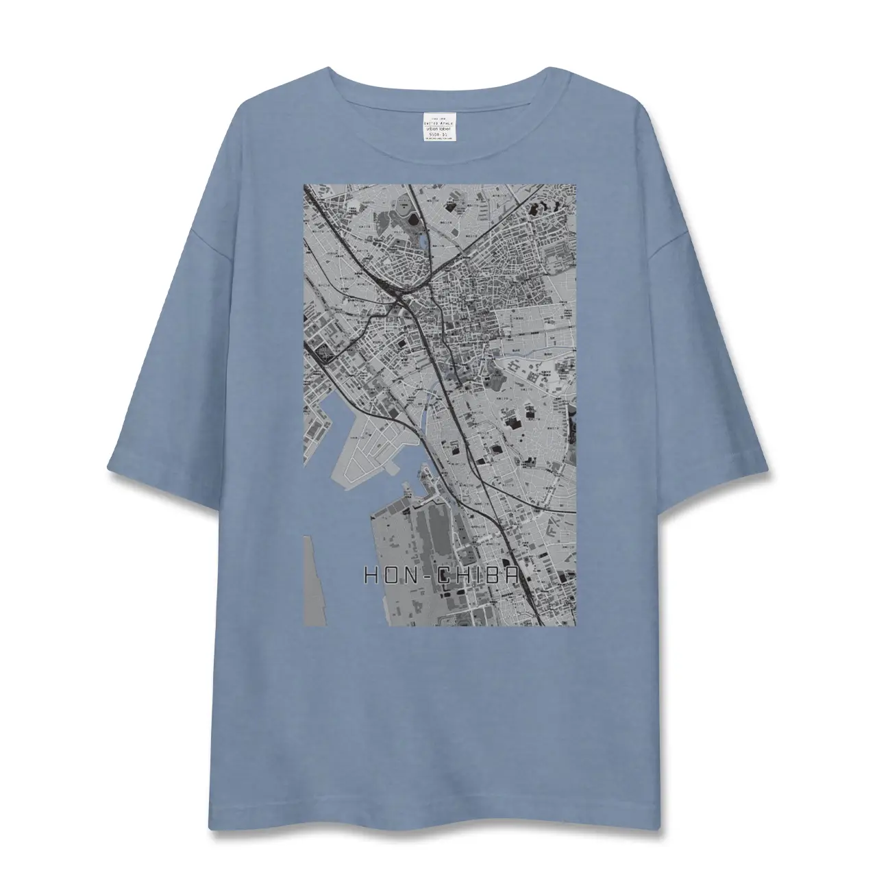 【本千葉（千葉県）】地図柄ビッグシルエットTシャツ