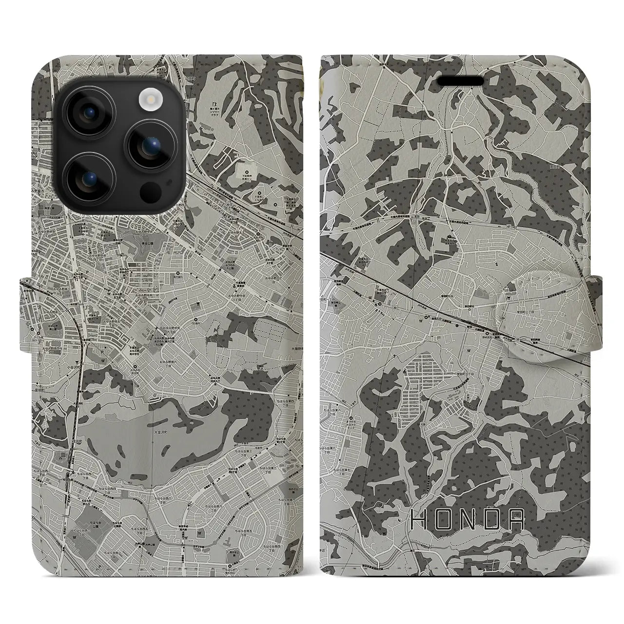 【誉田（千葉県）】地図柄iPhoneケース（手帳タイプ）