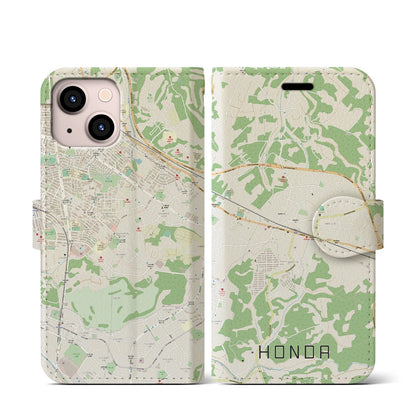 【誉田（千葉県）】地図柄iPhoneケース（手帳タイプ）ナチュラル・iPhone 13 mini 用