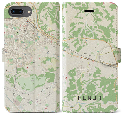 【誉田（千葉県）】地図柄iPhoneケース（手帳タイプ）ナチュラル・iPhone 8Plus /7Plus / 6sPlus / 6Plus 用