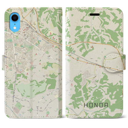 【誉田（千葉県）】地図柄iPhoneケース（手帳タイプ）ナチュラル・iPhone XR 用