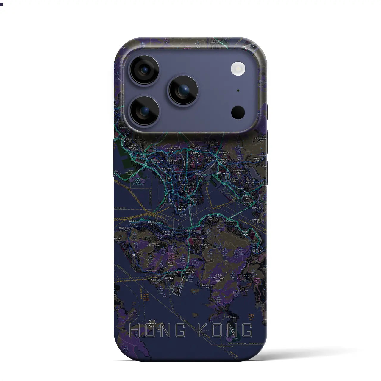 【香港（中華人民共和国）】地図柄iPhoneケース（バックカバータイプ）