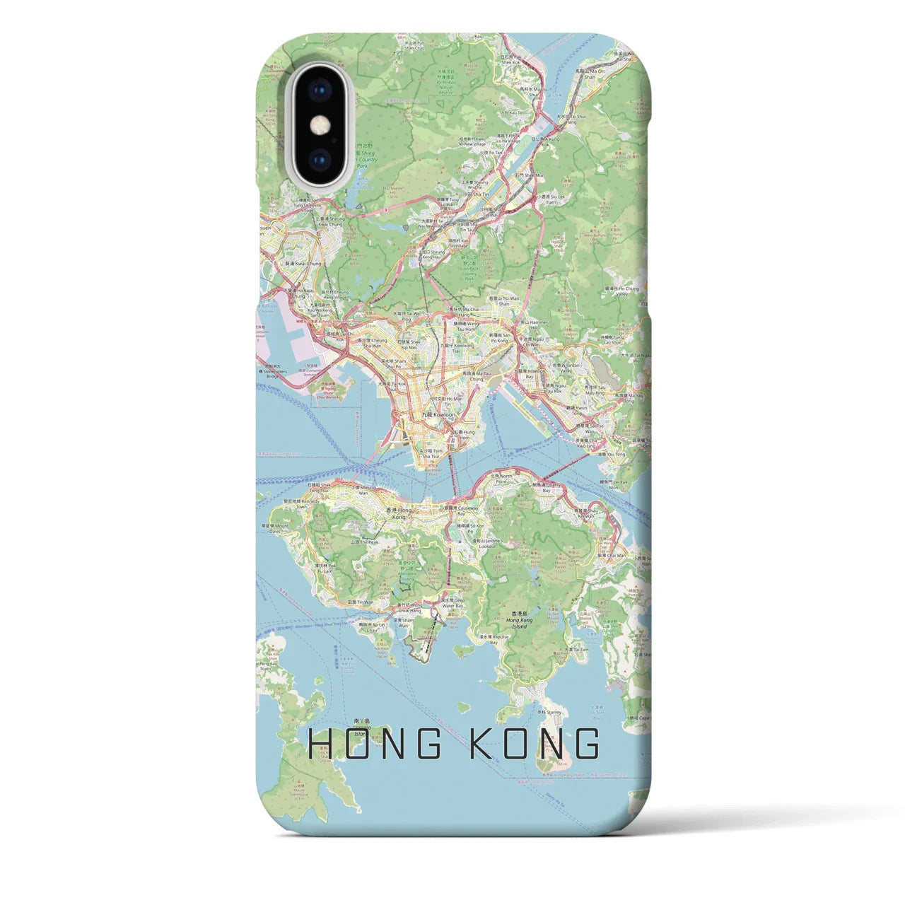 【香港（中華人民共和国）】地図柄iPhoneケース（バックカバータイプ）