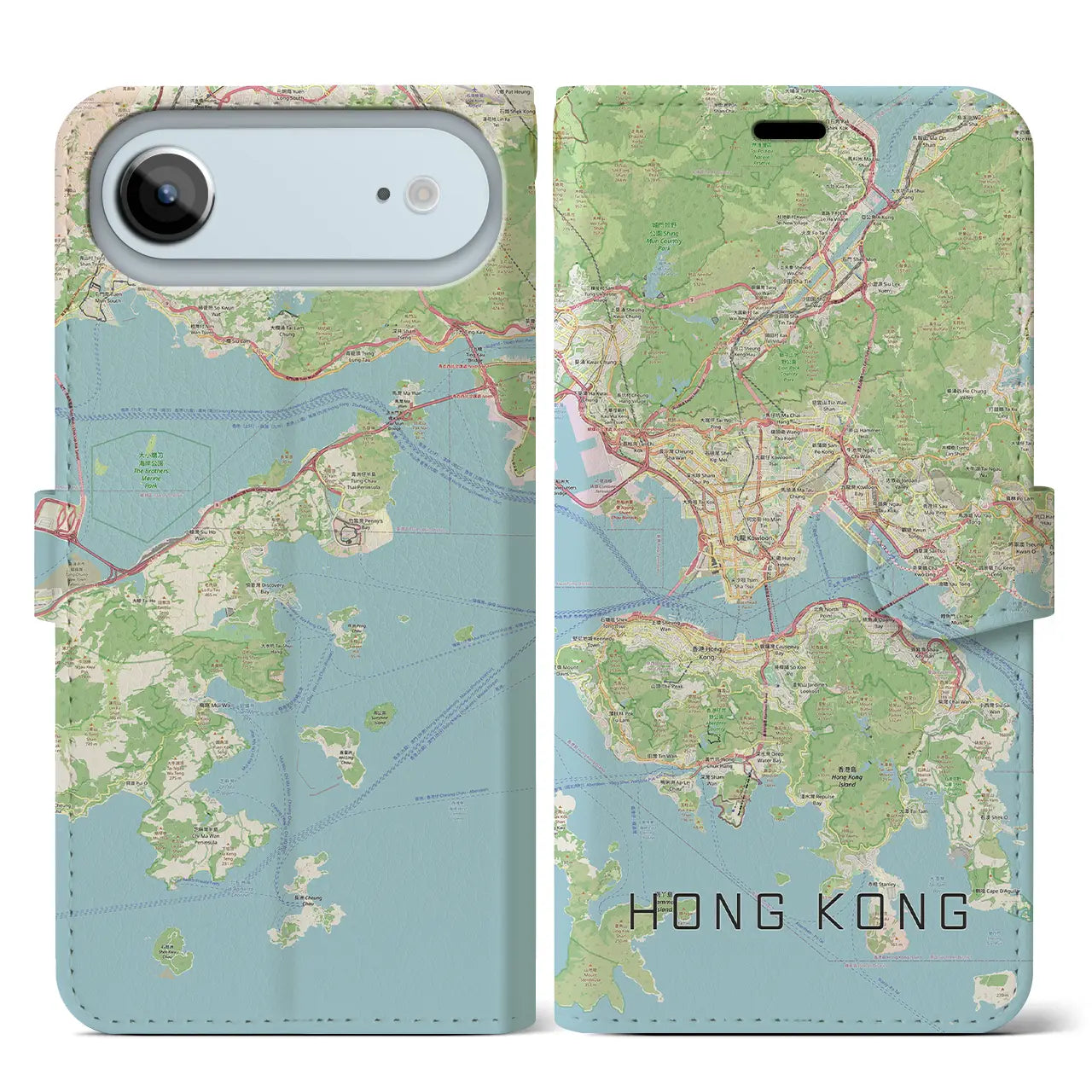 【香港（中華人民共和国）】地図柄iPhoneケース（手帳タイプ）