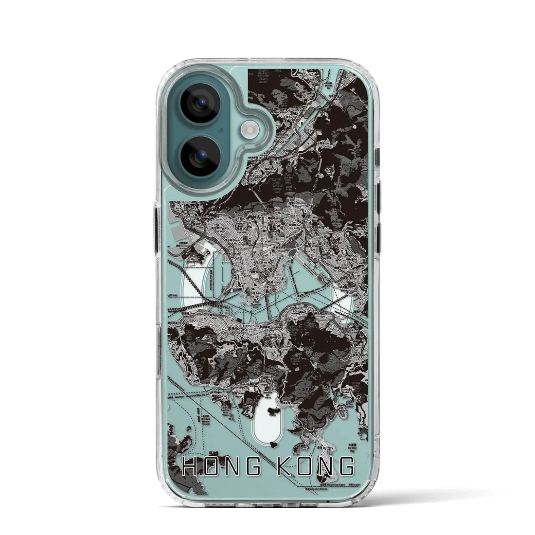 【香港（中華人民共和国）】地図柄iPhoneケース（MagSafeタイプ）モノトーン・iPhone 16 Pro 用