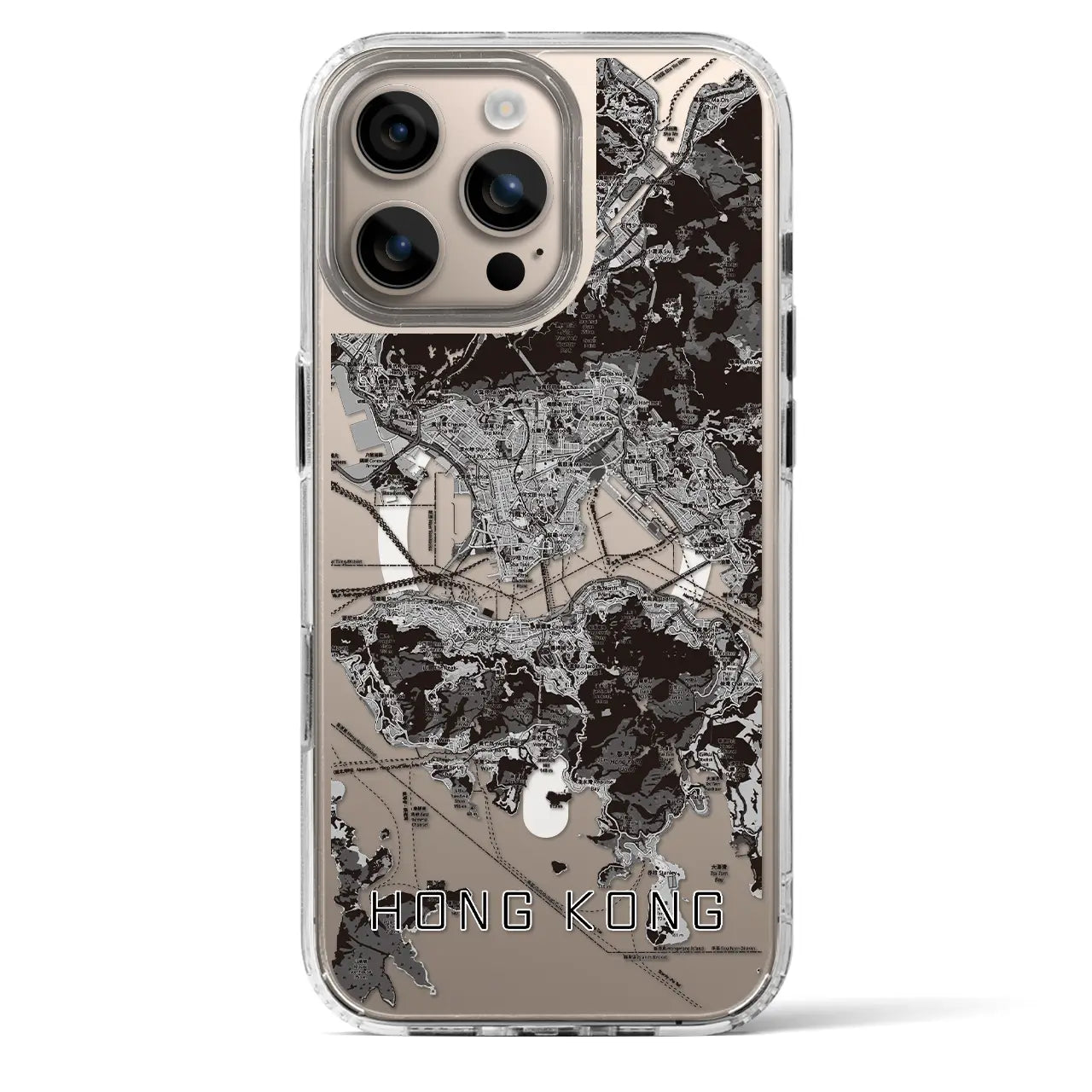 【香港（中華人民共和国）】地図柄iPhoneケース（MagSafeタイプ）