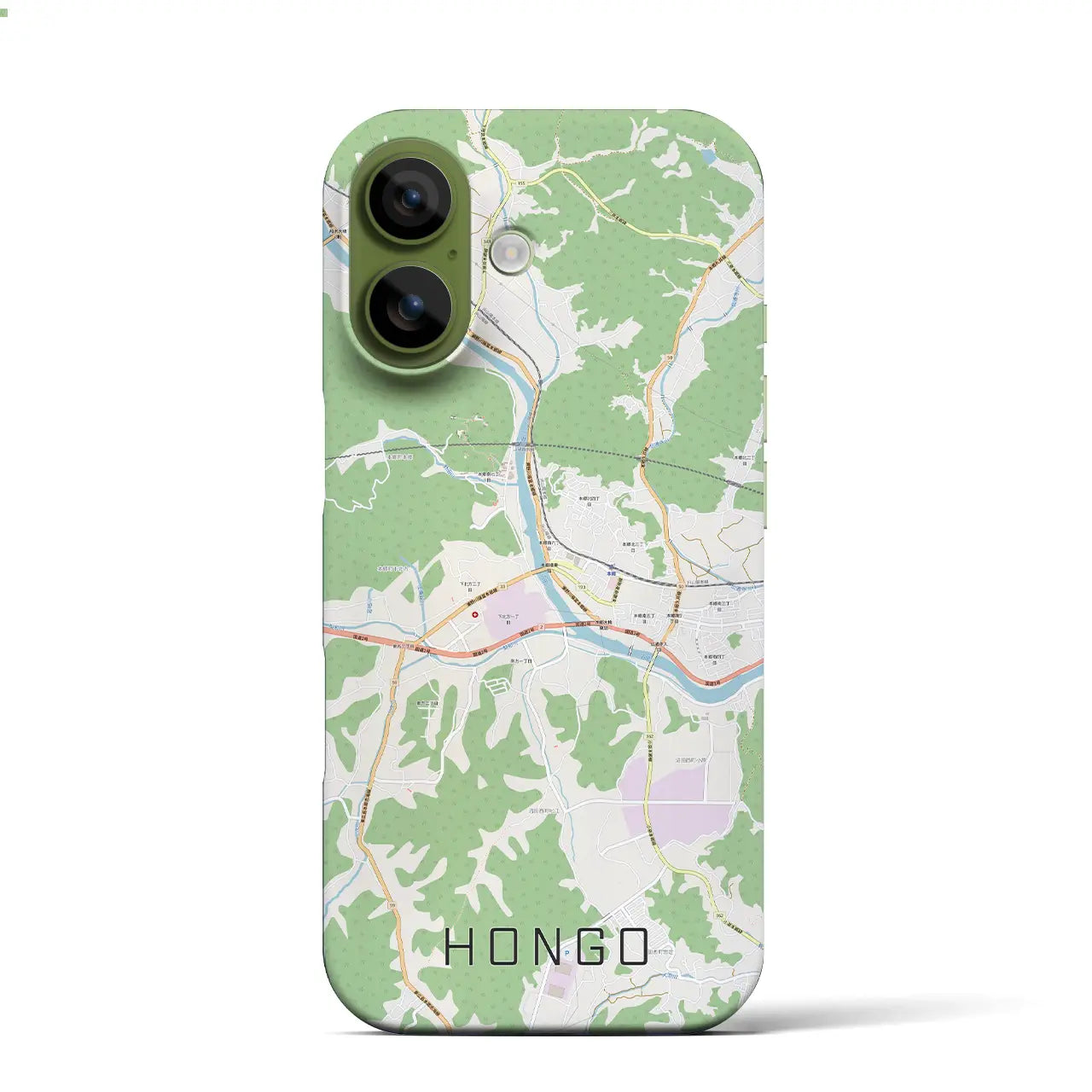 【本郷（広島県）】地図柄iPhoneケース（バックカバータイプ）