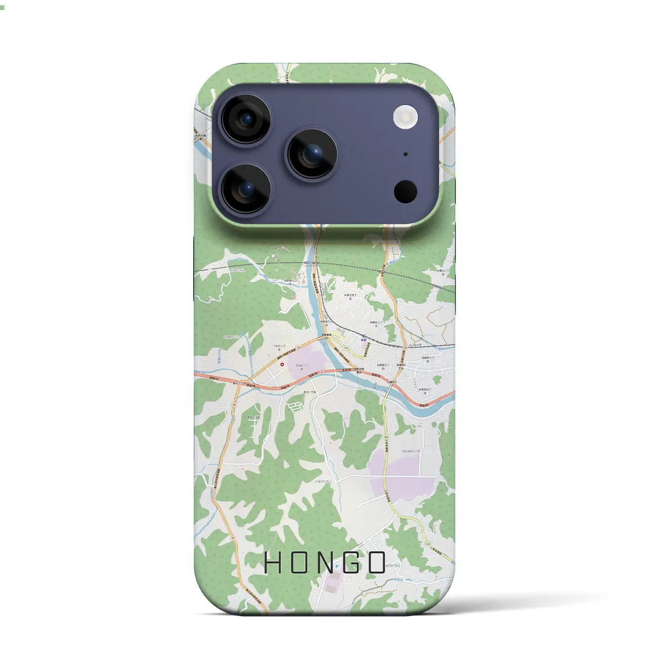 【本郷（広島県）】地図柄iPhoneケース（バックカバータイプ）ブラック・iPhone 17 Pro Max 用