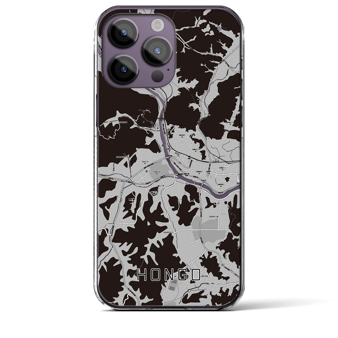 【本郷（広島県）】地図柄iPhoneケース（クリアタイプ）