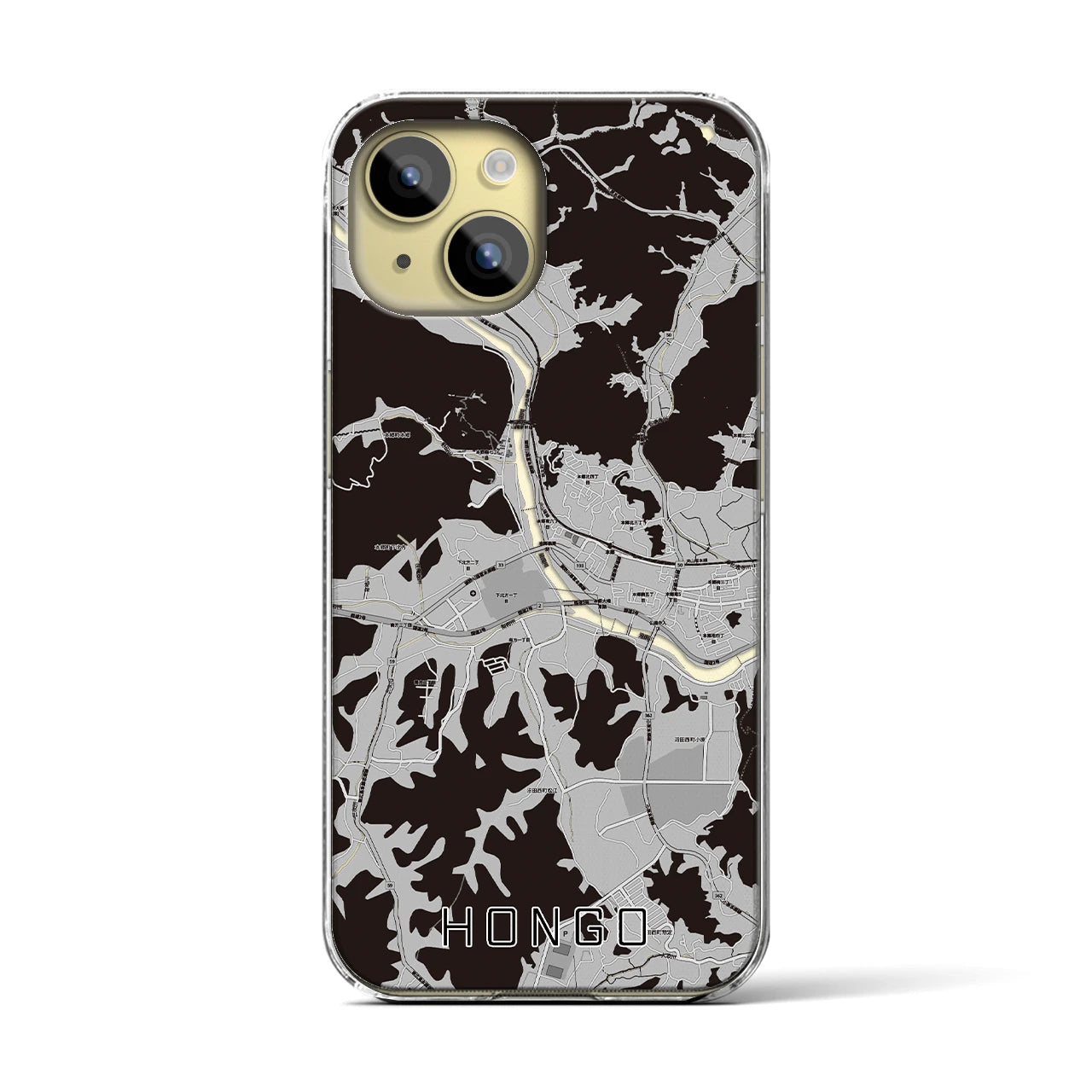 【本郷（広島県）】地図柄iPhoneケース（クリアタイプ）