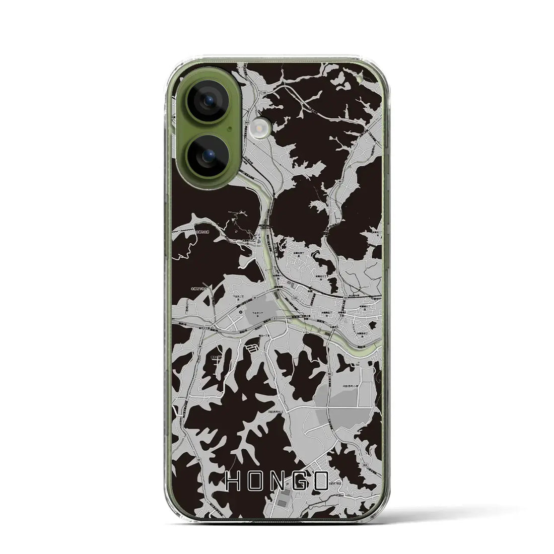 【本郷（広島県）】地図柄iPhoneケース（クリアタイプ）モノトーン・iPhone 17 Pro Max 用