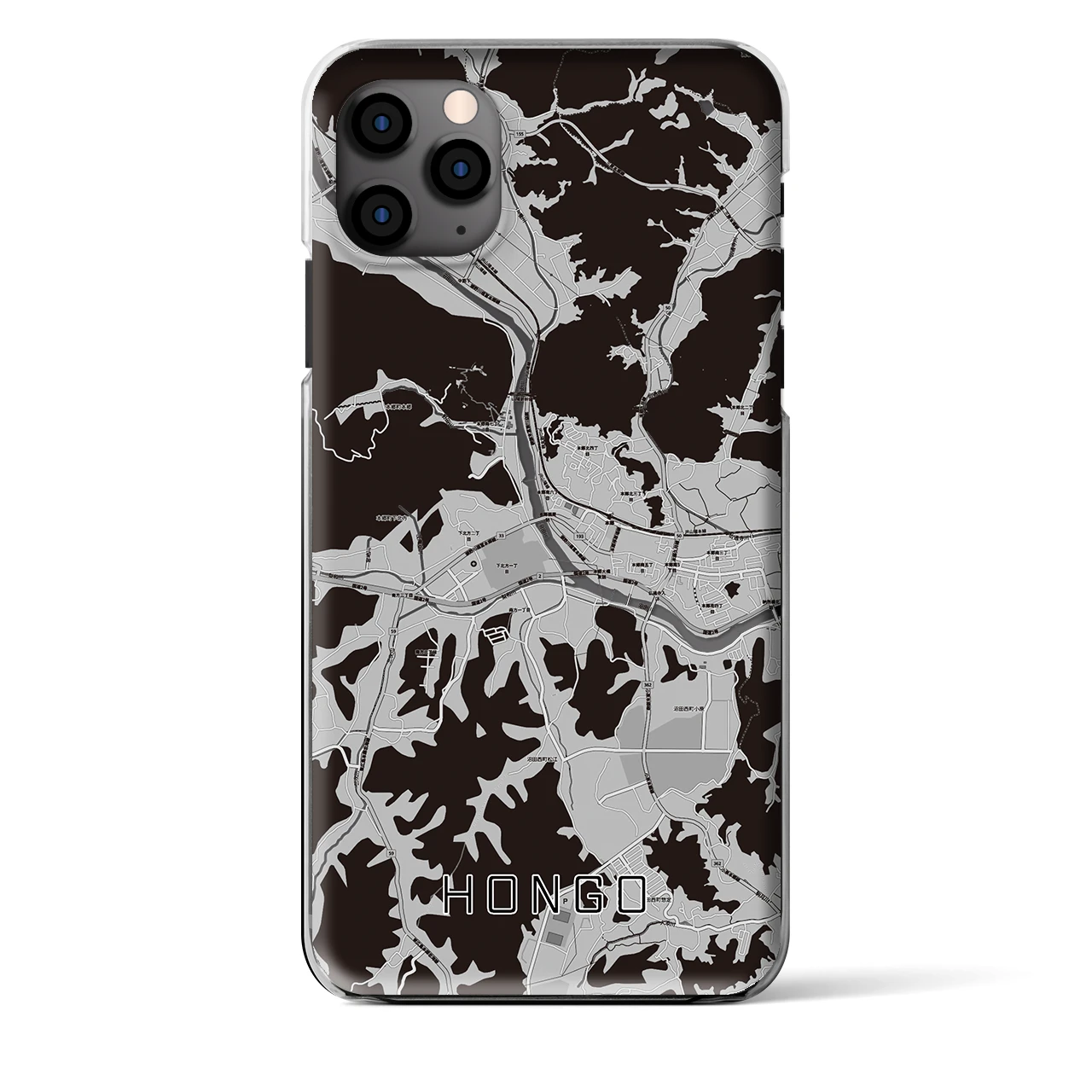 【本郷（広島県）】地図柄iPhoneケース（クリアタイプ）