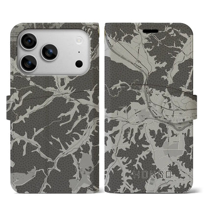 【本郷（広島県）】地図柄iPhoneケース（手帳タイプ）