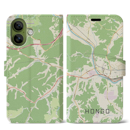 【本郷（広島県）】地図柄iPhoneケース（手帳タイプ）