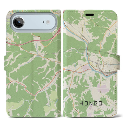 【本郷（広島県）】地図柄iPhoneケース（手帳タイプ）