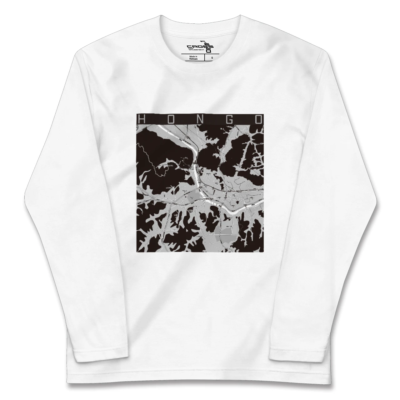 【本郷（広島県）（広島県）】地図柄ロングスリーブTシャツ