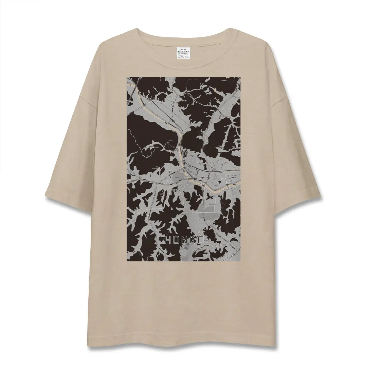 【本郷（広島県）（広島県）】地図柄ビッグシルエットTシャツ
