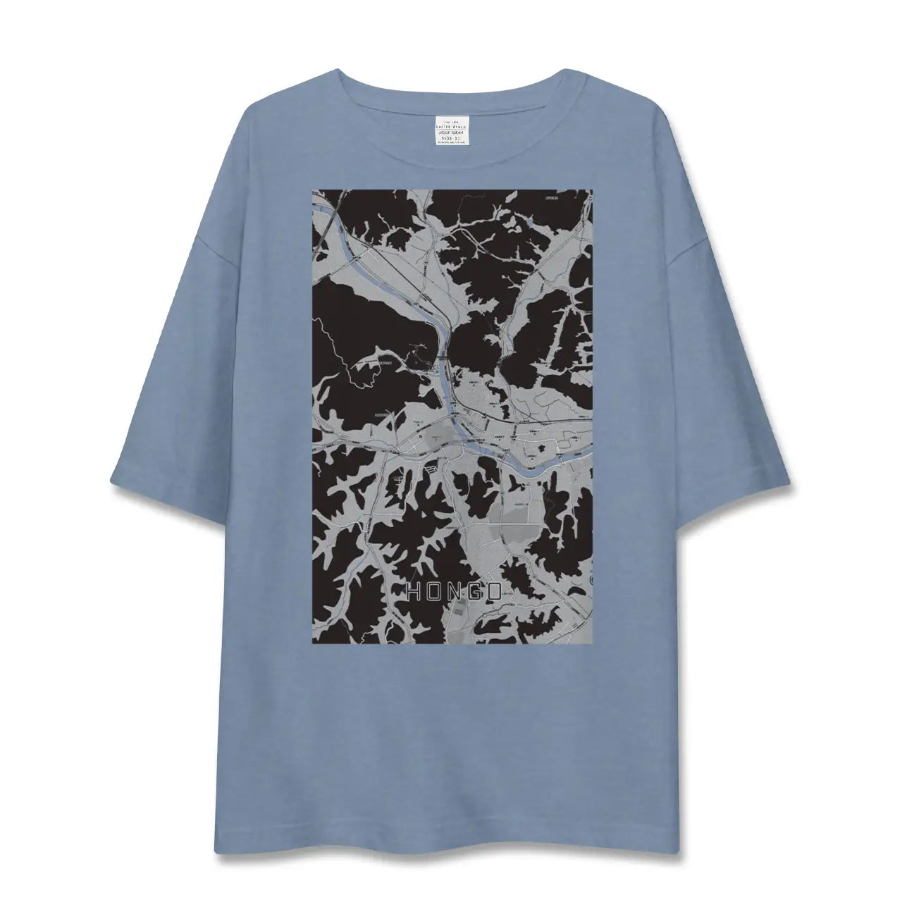【本郷（広島県）（広島県）】地図柄ビッグシルエットTシャツ