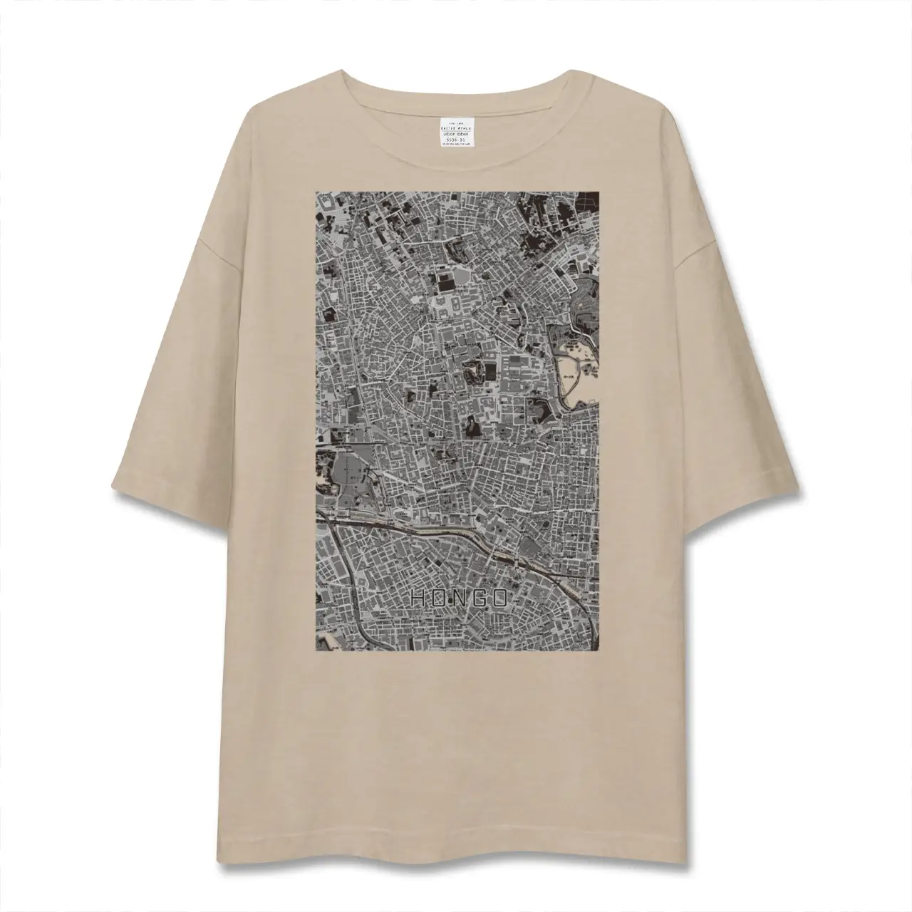 【本郷（東京都）】地図柄ビッグシルエットTシャツ