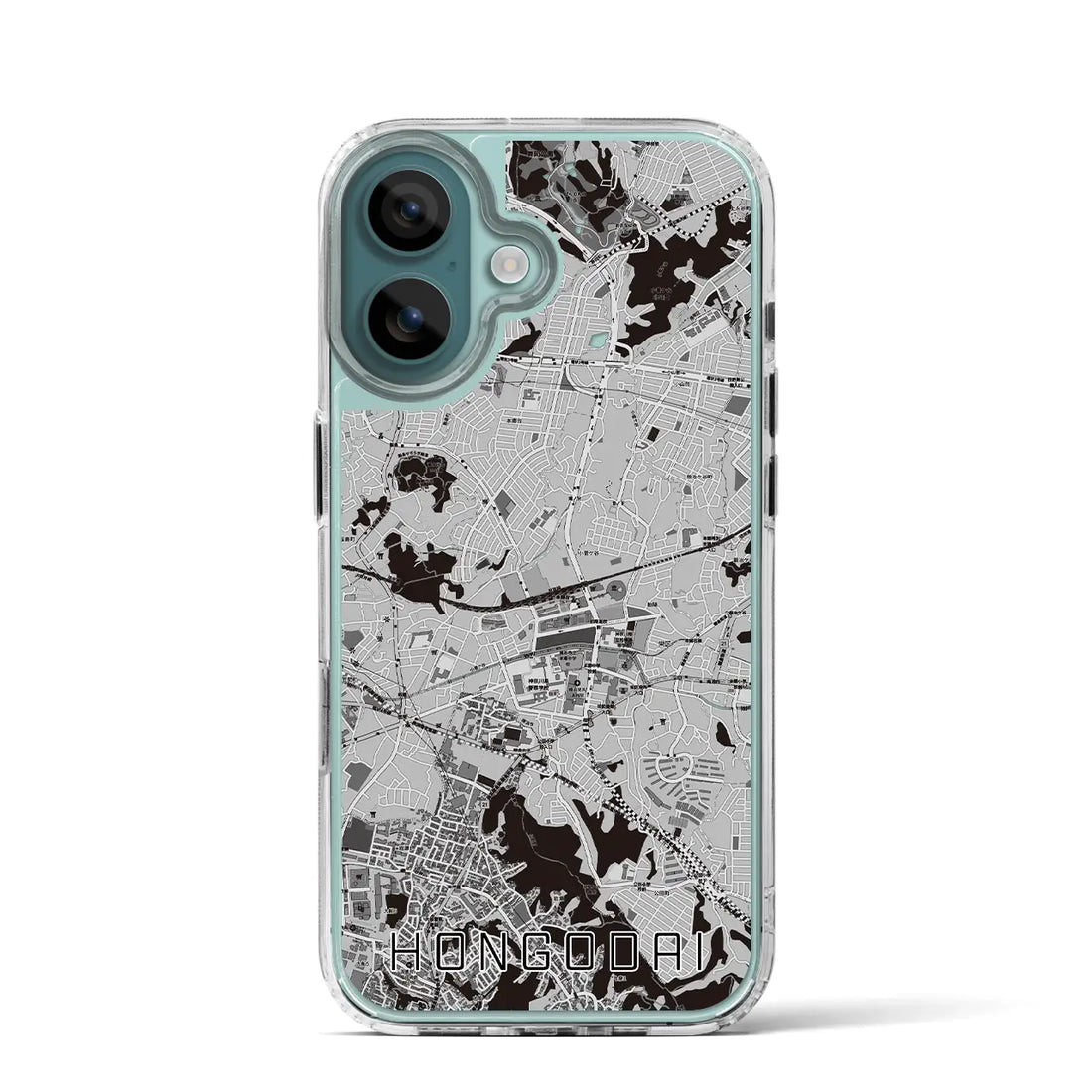 【本郷台（神奈川県）】地図柄iPhoneケース（MagSafeタイプ）モノトーン・iPhone 16 Pro 用