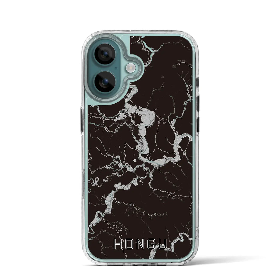 【本宮(和歌山県)】地図柄iPhoneケース(MagSafeタイプ)モノトーン・iPhone 16 Pro 用