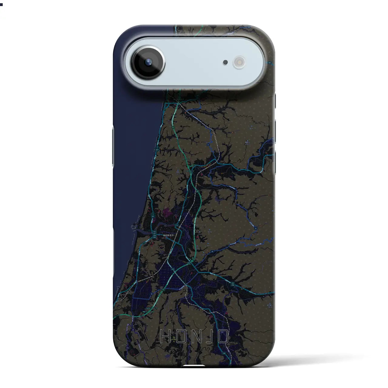 【本荘（秋田県）】地図柄iPhoneケース（バックカバータイプ）