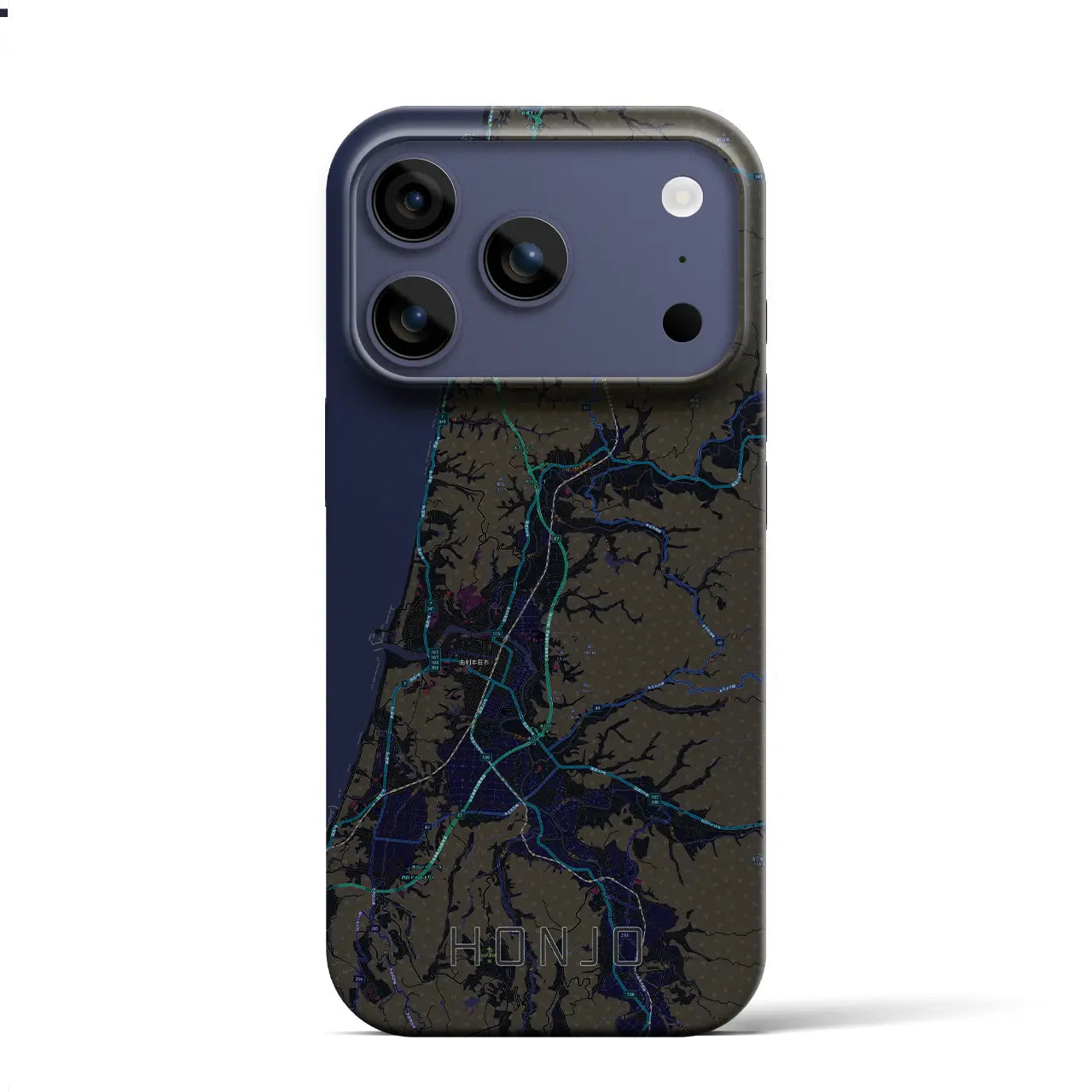 【本荘（秋田県）】地図柄iPhoneケース（バックカバータイプ）