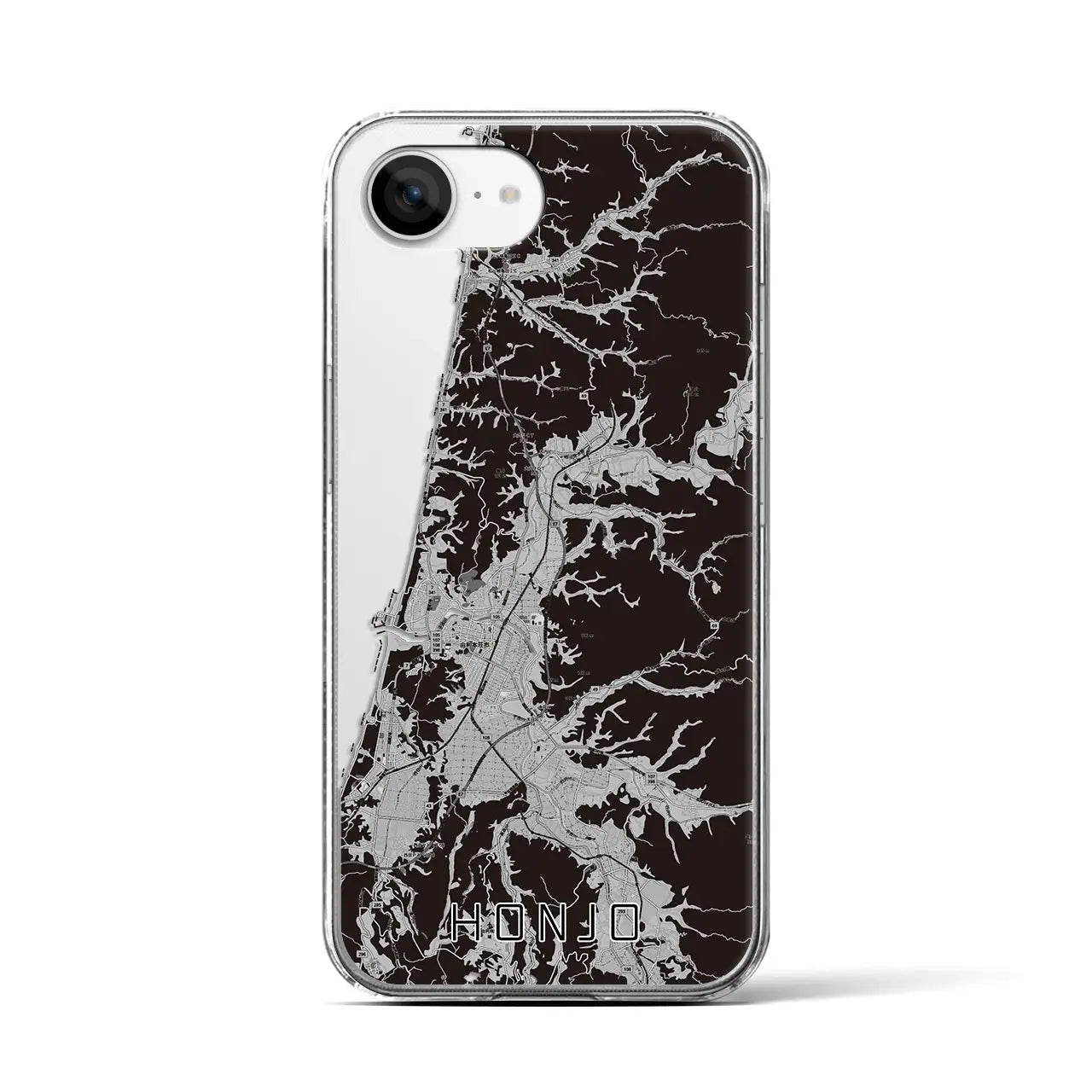 【本荘（秋田県）】地図柄iPhoneケース（クリアタイプ）